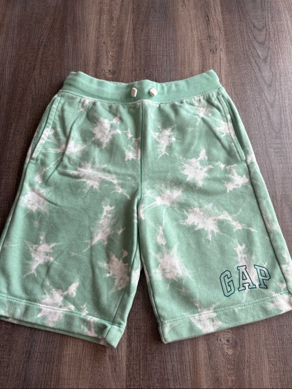 GAP Mint Green and White Tie-Dye Lounge Shorts